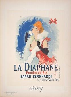 Jules Cheret Sarah Bernhardt (Diaphane), Original Lithograph, Signed, 1898