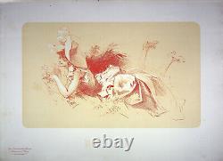 Jules Cheret: Young Girl with Flower, Original Signed Lithograph, 1897