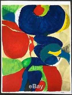 Large Original Lithograph Abstract Composition Gustav Bolin (1920-1999)