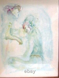 Leonor Fini 1908-1996 Silk Screen Printing Young Signed Dilles Under Glass Frame