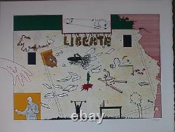 Lithograph By Jan Voss Signed Num. Freedom 1969 Maeght Narrative Figuration /