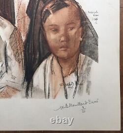 Lithograph of Marie-Antoinette Boullard-Deve Portrait of Women in Indochina 3/60 1923