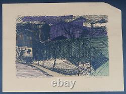 Lithograph print by Albert Chavaz Swiss landscape