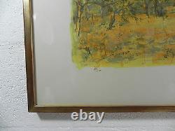 Lithography Commere Yves Jean 59x78 Landscape Framed Trees Numbered And Signed