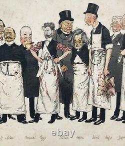 Lithography Former Adrien Barrere (1874-1931) Humour Cartoon Medicine XIX
