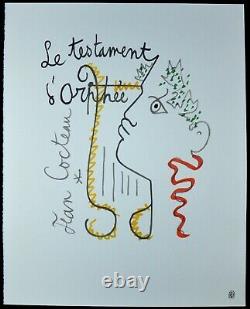 Lithography Of Jean Cocteau The Testament Of Orpheus, Signed, Workshop Stamp