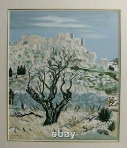 Lithography Yves Brayer Circa 1970 Olivier And Ruins