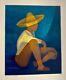 Louis Toffoli Original Lithograph: Crouching Man In Mexico / Artist's Proof