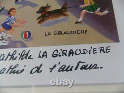 Mady De La Giraudiere Original Lithography Signed, Dedications