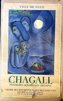 Marc Chagall Original XXL Lithograph Ponchettes Nice, Mourlot, 1952