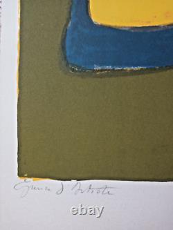 Marcel Mouly (1918-2008) Large signed, dedicated lithograph EA - Blue Fruit Bowl