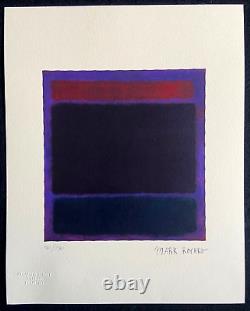 Mark Rothko Lithograph Certified COA Original Signed Stamp (Sam Francis)