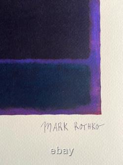 Mark Rothko Lithograph Certified COA Original Signed Stamp (Sam Francis)