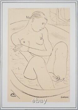 Maurice BARRAUD Woman in her bath Original signed lithograph