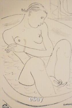 Maurice BARRAUD Woman in her bath Original signed lithograph