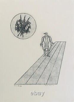 Max ERNST At the bottom of a large. Original signed lithograph 1972