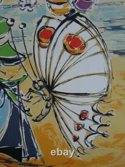 Michel De Alvis The Butterfly, Original Lithography Signed And Numbered, 150ex