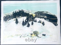 Michel Jouenne-Snow in Ardèche-Beautiful original signed lithograph