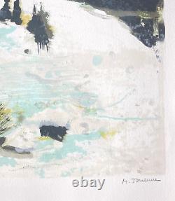 Michel Jouenne-Snow in Ardèche-Beautiful original signed lithograph