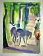 Milivoj Uzelac Horseback Riding, Horseback Ride, Signed Original Lithograph