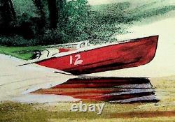 Milivoj UZELAC Outboard Boat, Original Signed Lithograph #SPORT, 1932