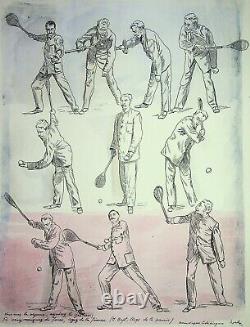 Milivoj Uzelac Badminton Original Lithography Signed #sport, 1932