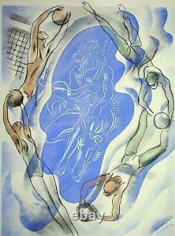 Milivoj Uzelac Water-polo Original Lithography Signed #sport, Swimming