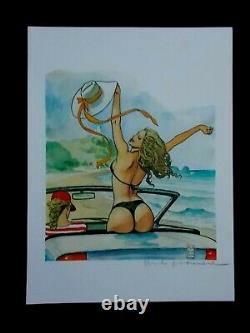 Milo Manara (art Print)' The Cabriolet Signed In Pencil