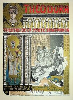 ORAZI and GORGUET Theodora Original Signed Lithograph, 1900
