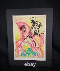 Old 1981 Lithography Of Salvador Dali St Georges And Dragon 56x37 CM