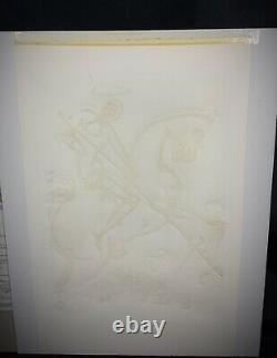 Old 1981 Lithography Of Salvador Dali St Georges And Dragon 56x37 CM