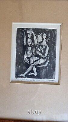 Original Lithograph Signed Numbered Goldkorn Character Nu Lithography