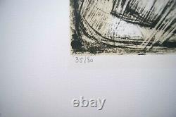 Original Lithography 1976 Georges Oudot Easter Island Moai