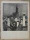 Original Lithography Roger Mühl Print N°5 On 25 Exp Strasbourg Cathedral