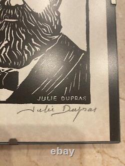 Original Signed Lithograph by Jules Verne by Julie Dupras 1976