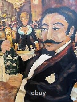 Original lithograph signed by Guy Buffet 'Boy from the Folies Bergère Perrier Jouet'