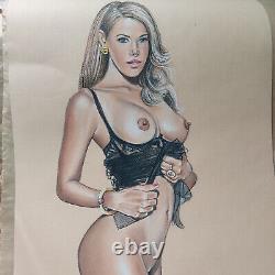 Original sexy nude model signed drawing