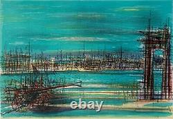 Original signed and numbered lithograph by Jean CARZOU The port or the shore