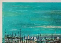 Original signed and numbered lithograph by Jean CARZOU The port or the shore