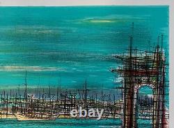 Original signed and numbered lithograph by Jean CARZOU The port or the shore