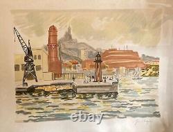 Original signed lithograph, Yves Brayer, numbered VI/XX, The Fort St Nicolas