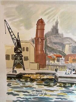 Original signed lithograph, Yves Brayer, numbered VI/XX, The Fort St Nicolas