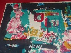 Original signed lithograph by Jacques Yankel (1920-2020) 1/50 Abstract Ca 1970
