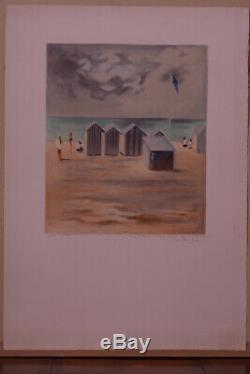 Othon Friesz Lithography Seaside Normandy Signed Dedication Rare Ea