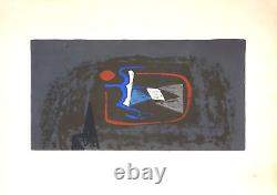 PIAUBERT abstraction: Large original signed lithograph