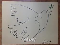 PICASSO (after) DOVE OF PEACE ORIGINAL SIGNED LITHOGRAPH LARGE FORMAT