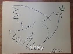 PICASSO (after) PEACE DOVE ORIGINAL SIGNED LITHOGRAPH SMALL FORMAT