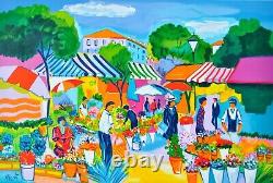 PICOT Jean-Claude The Provençal Market, Original Signed Lithograph, 250 copies