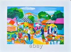 PICOT Jean-Claude The Provençal Market, Original Signed Lithograph, 250 copies