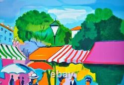 PICOT Jean-Claude The Provençal Market, Original Signed Lithograph, 250 copies